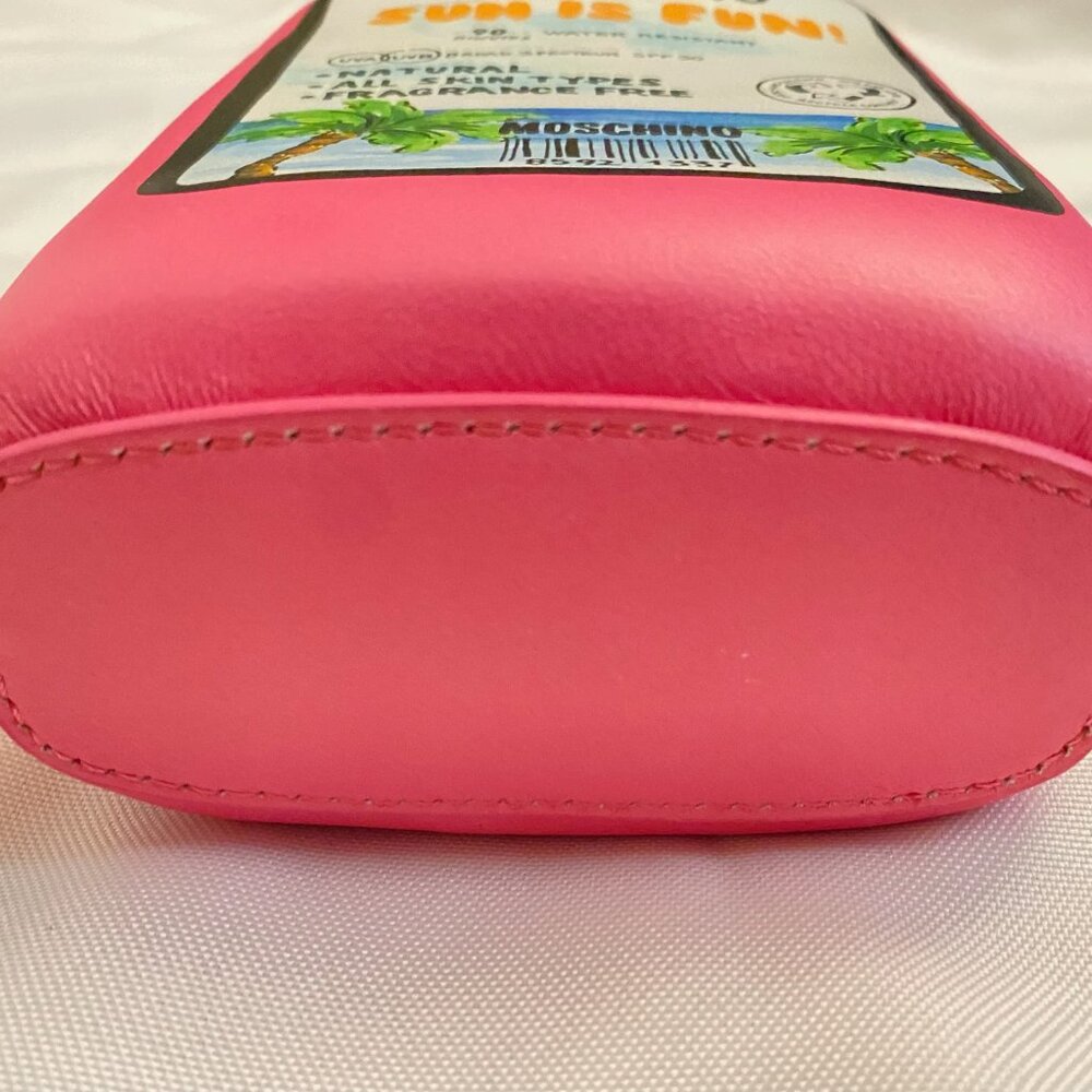 SS22 MOSCHINO Tropical Tan Clutch Pink Padded Nappa Leather Sunscreen 30SPF - Picture 12 of 16